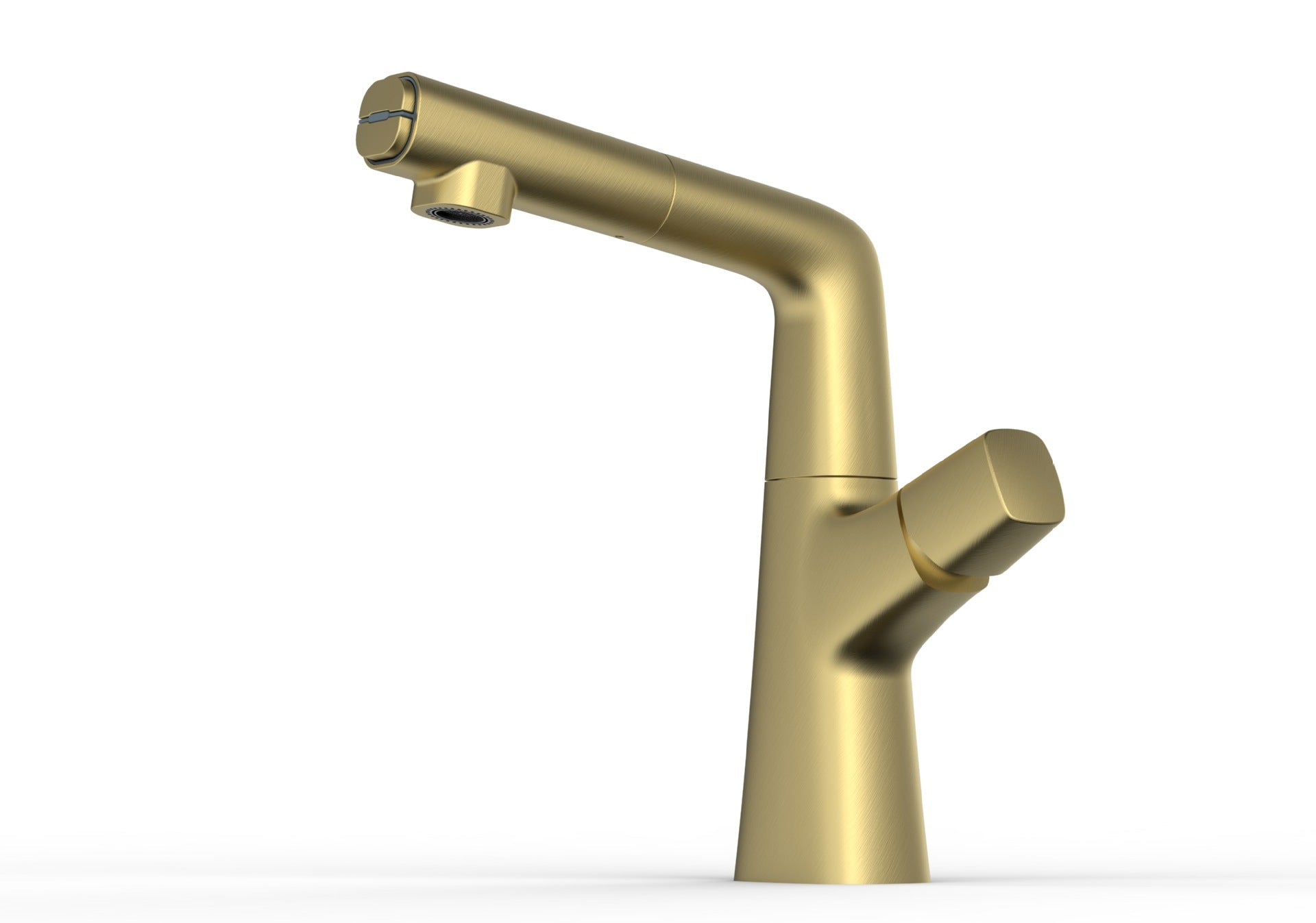 Full Brass Hot and Cold Water Lifting and Pull-Out Bathroom Faucet