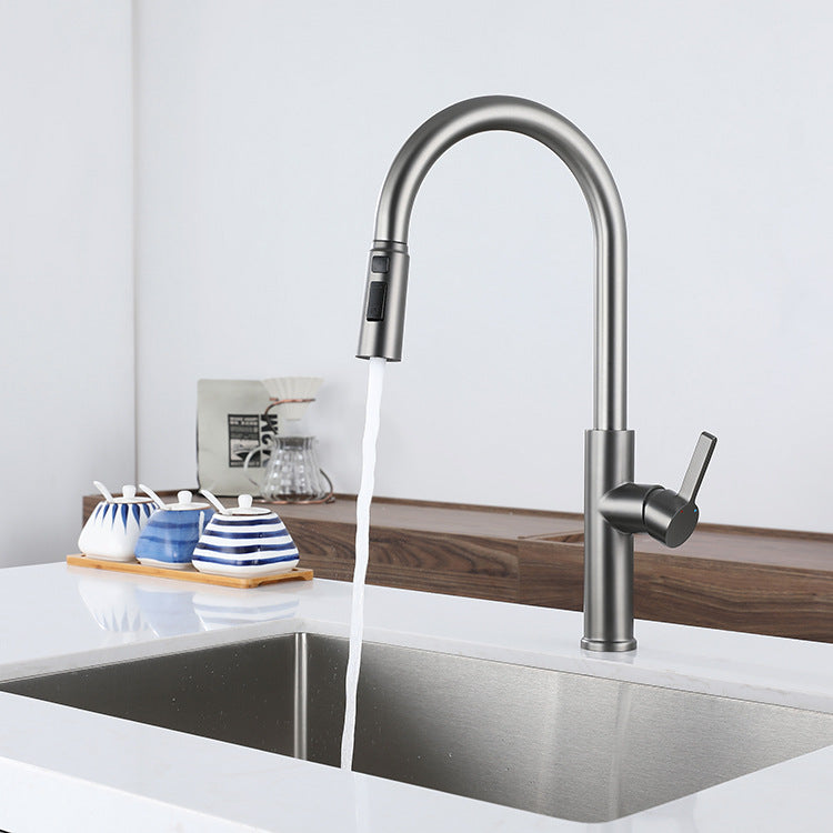 Stainless Steel Hot and Cold Water Pull Down Sprayer Kitchen Faucet
