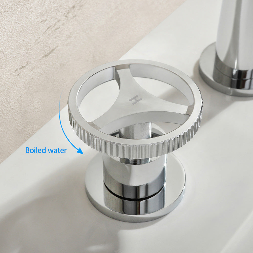 Dual Handle 3 Hole Bathroom Faucet