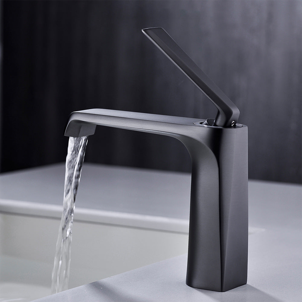 Brass One-Handle Modern Waterfall Bathroom Sink Faucet