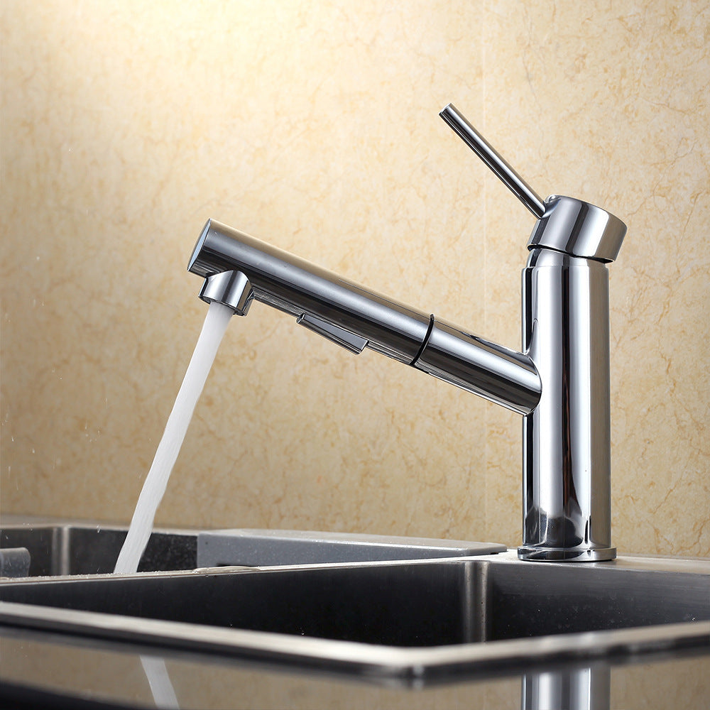 Eumtenr 1.5 GPM Minimalist Bathroom Cold and Hot Pull-Out Faucet