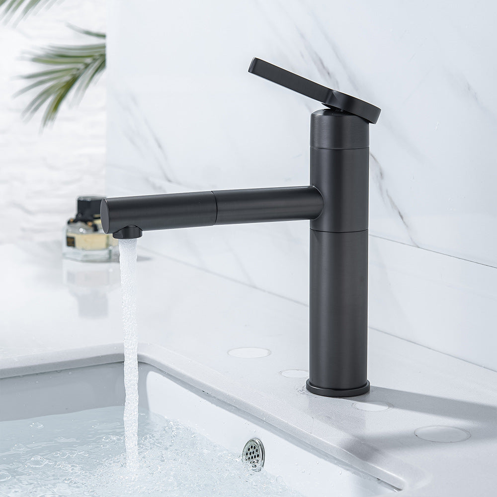Eumtenr 1.5 GPM Single Hole Pre-Rinse Bathroom Faucet with Pull Down Sprayer