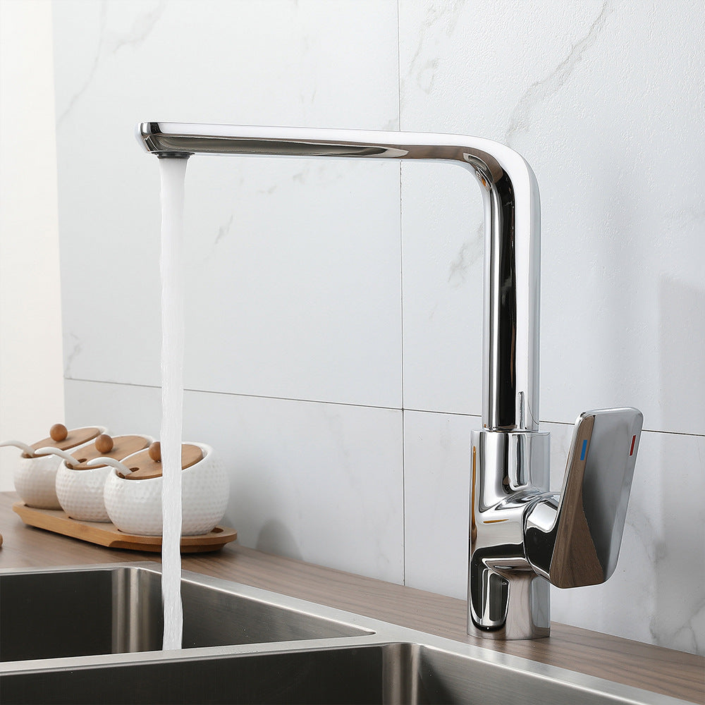 Eumtenr All Brass Cold and Hot Single Hole  Kitchen Faucet