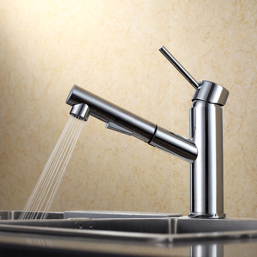 Eumtenr 1.5 GPM Minimalist Bathroom Cold and Hot Pull-Out Faucet