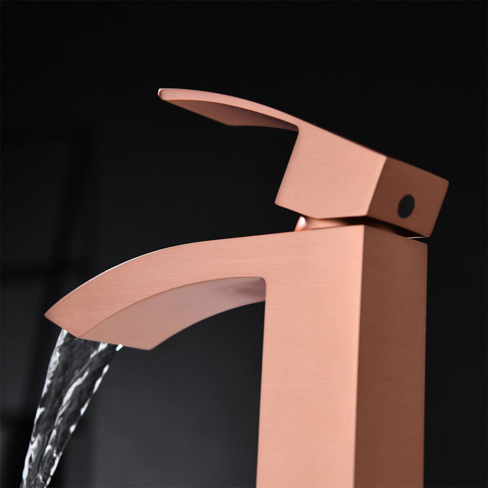 Brass Square Hot and Cold Water Bathroom Faucet