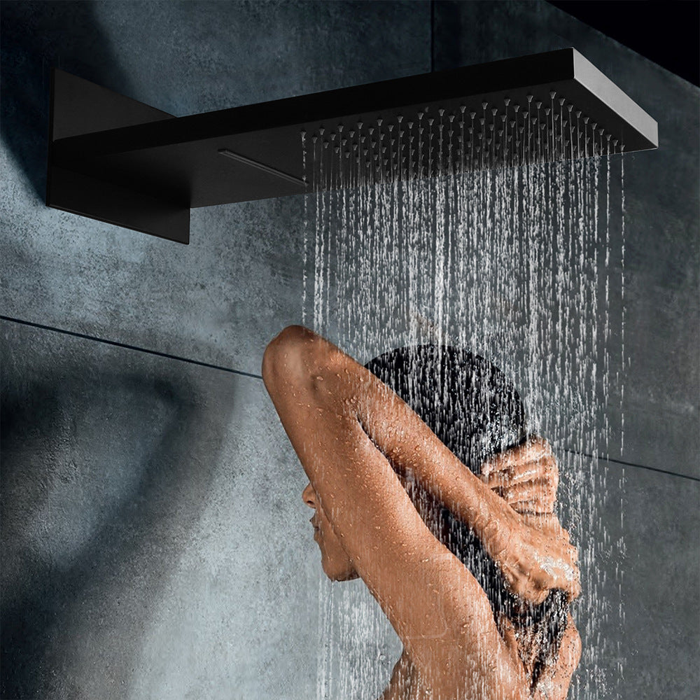 Eumtenr Brass Shower System Combo Set Black Wall Mount Faucet Bathroom Faucets