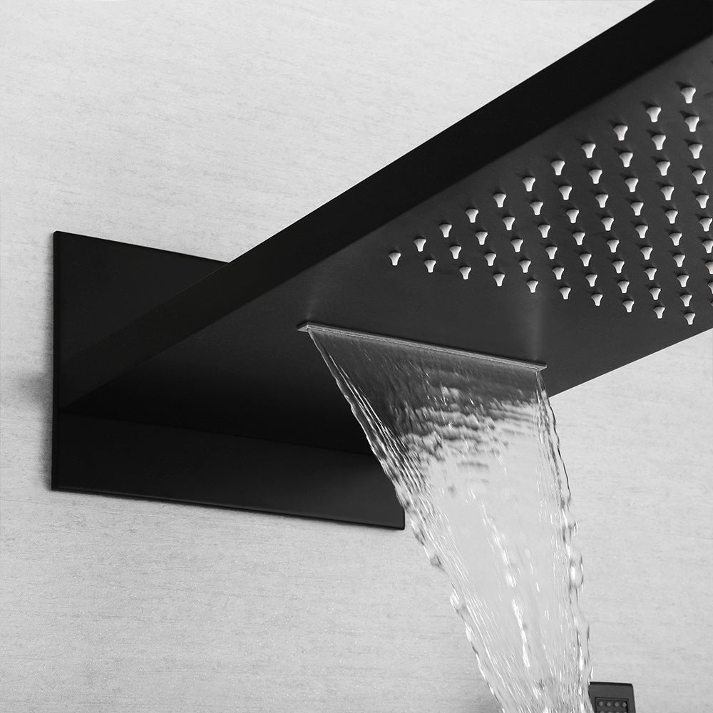 Eumtenr Brass Shower System Combo Set Black Wall Mount Faucet Bathroom Faucets
