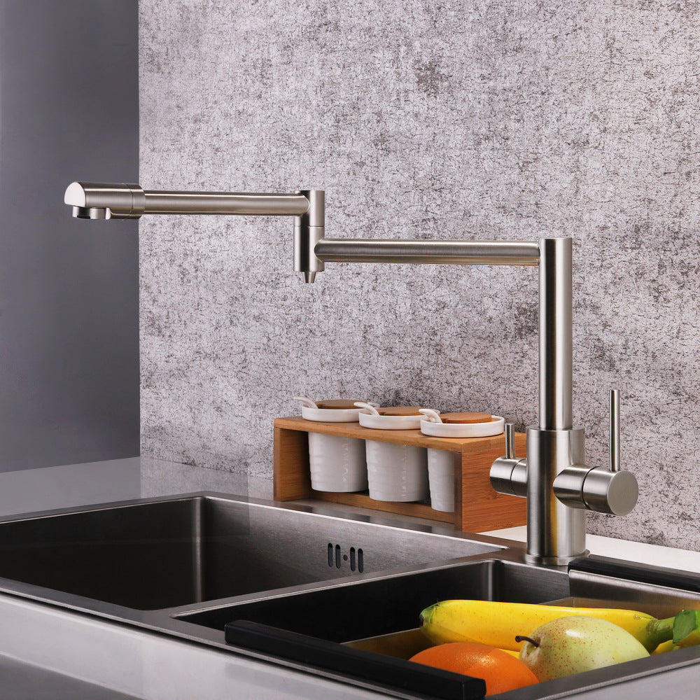 Full Brass Folding Dual Purpose Kitchen Faucet for Water Purification