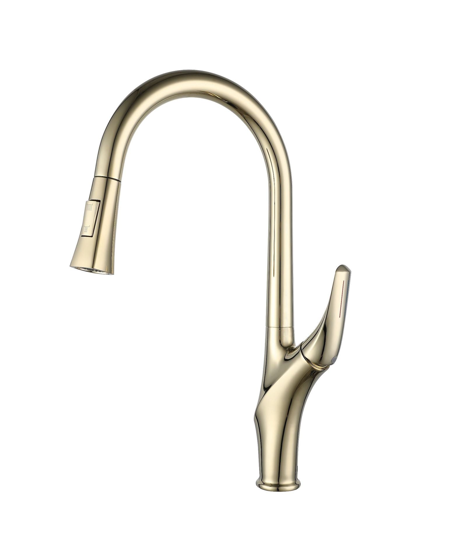 Eumtenr Solid Brass Hot and Cold Water Pull Down Sprayer Kitchen Faucet